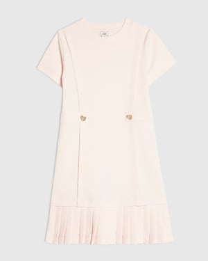 River Island Girls Dress Pink Premium Pleated Hem