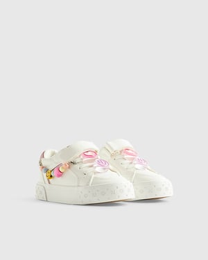 River Island Mini Girls Trainers White Charm Round Toe