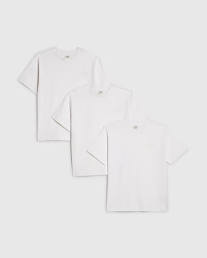 River Island Boys T-Shirt White RR 3 Pack Crew Neck