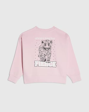 River Island Girls Sweatshirt Pink Fierce Vibes Cheetah