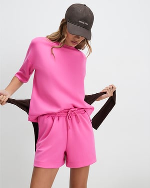 River Island Womens Shorts Pink Premium Drawstring Waist