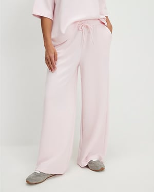 River Island Womens Joggers Petite Pink Premium Wide Leg