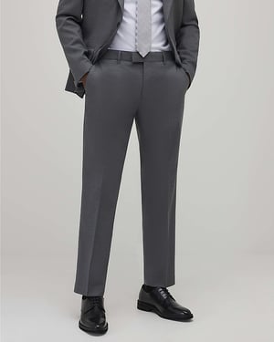 River Island Mens Suit Trousers Grey Slim Fit Concealed Fastening
