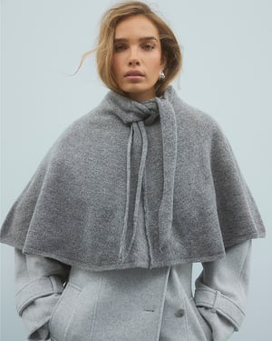 River Island Womens Cape Grey Knitted Sleeveless Tie Detail