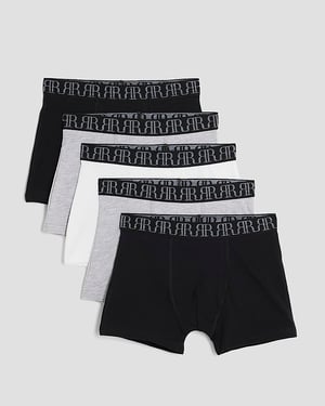 River Island Boys Boxers 5 Pack Grey RI Waistband