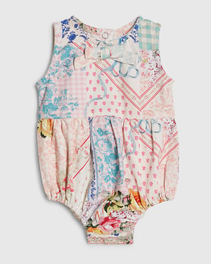 River Island Baby Girls Romper Pink Patchwork Cotton