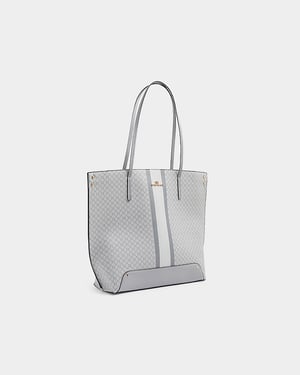 River Island Womens Tote Bag Grey RI Monogram Stripe