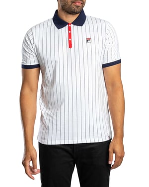 Fila Klassiek Vintage Gestreept Poloshirt, Wit