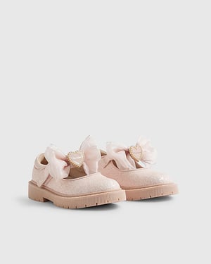River Island Mini Girls Mary Jane Shoes Pink Glitter