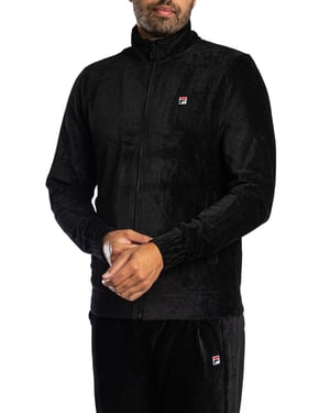 Fila Walter Corduroy Trainingsjack, Zwart