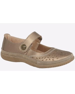 Boulevard Ontario Perforated Bar Leather Womens