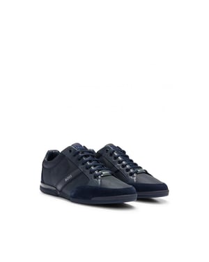 BOSS Orange Saturn Mens Low Profile Mixed Material Trainers With Suede and Faux Leather