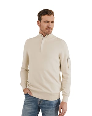 State of Art half zip trui beige verborgen rits