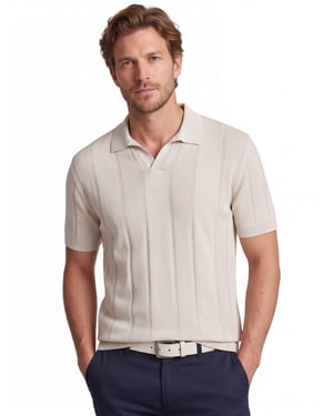 Gentiluomo poloshirt beige met boord