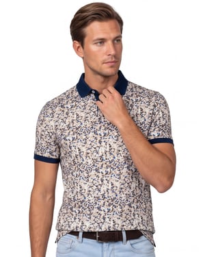 katoenen Baileys polo beige geprint