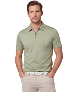 Desoto poloshirt groen wijde fit