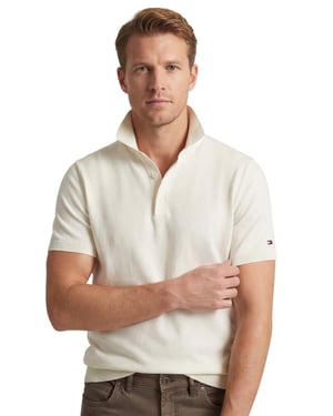 Tommy Hilfiger korte mouw polo creme