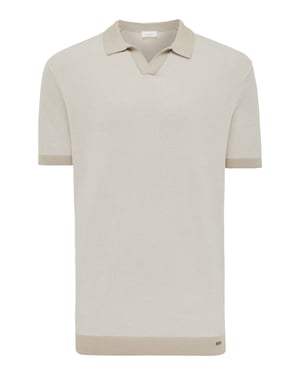 Gentiluomo polo beige effen normale fit katoen