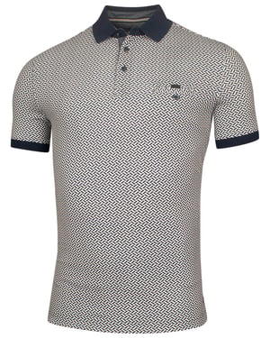 Baileys polo donkerblauw geprint katoen