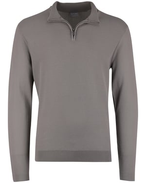 Half zip trui Gentiluomo antraciet textuur