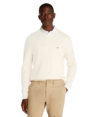 Tommy Hilfiger trui wit ronde hals katoen