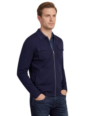 Overshirt Baileys donkerblauw wijde fit