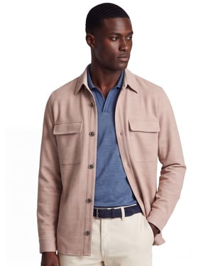 Overshirt Gentiluomo oranje gemeleerd dubbele borstzak