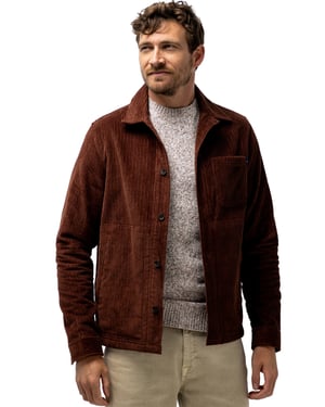Overshirt State of Art bruin met borstzak