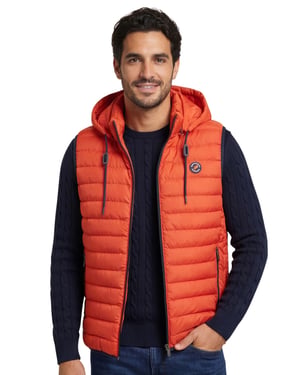 A Fish Named Fred bodywarmer slim fit oranje effen