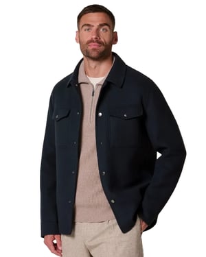 Overshirt Profuomo donkerblauw wol