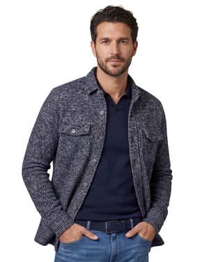 Gentiluomo overshirt wolblend blauw