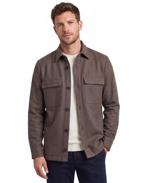 Overshirt Gentiluomo bruin wol
