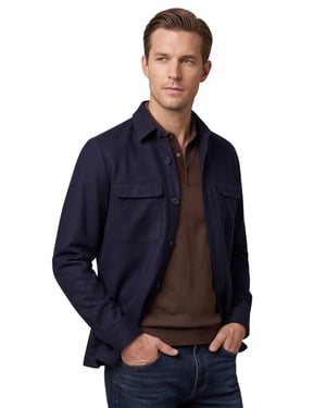 Gentiluomo Remo overshirt donkerblauw fashion fit