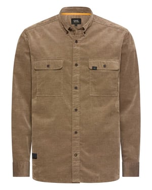 Overshirt Camel Active bruin geprint borstzak