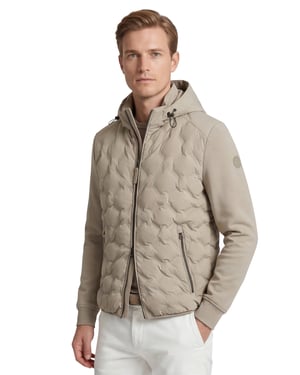 tussenjas Reset beige normale fit rits capuchon gewatteerd