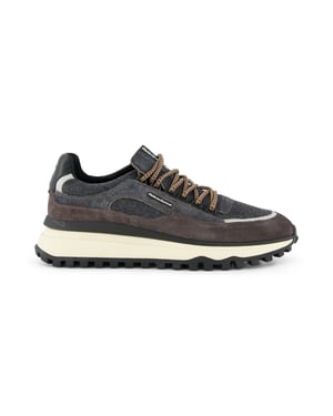 Sneaker Floris van Bommel veters grijs bruin