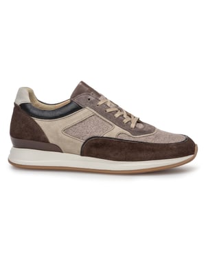 Sneaker effen bruin textiel Floris van Bommel