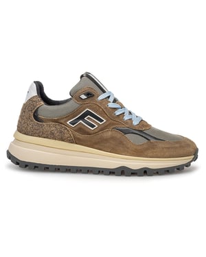 Sneaker Van Bommel De Gripper bruin blauwe veter