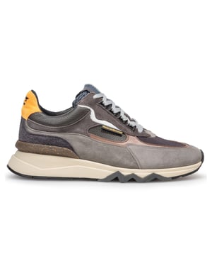Floris van Bommel sneaker suede grijs effen