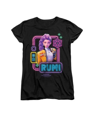 K-Pop Demon Hunters Womens/Ladies Rumi Glowing Lights Fitted T-Shirt (Black)