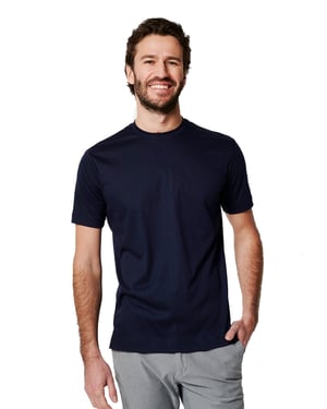 Donkerblauw T-shirt Desoto Slim Fit ronde hals