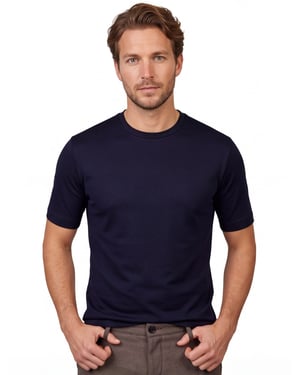 Desoto Luxury Two Ply t-shirt navy effen