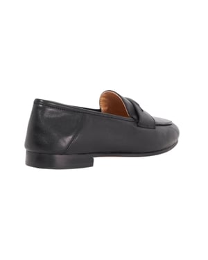 Dune London Pennyloafers met lage hak van Grieks leer voor dames (Zwart)