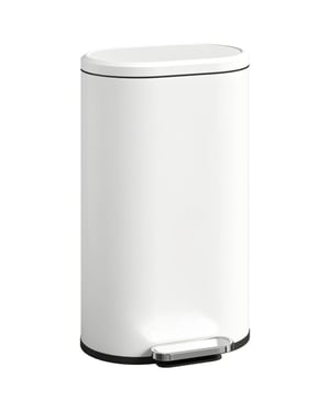 4goodz 30 liter pedaalemmer met soft-close deksel creme wit