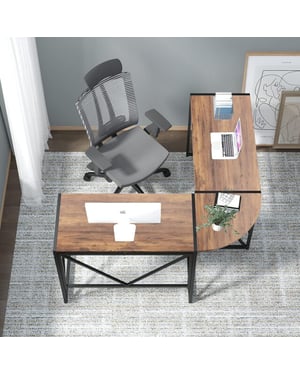 Furnilux Oasis hoekbureau zwart 135x45x75 cm