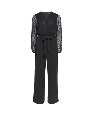 Only Onlbetsy l/s wrap v-neck jumpsuit cs jrs black