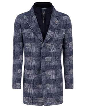 Overjas A Fish Named Fred donkerblauw slim fit