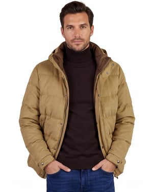 Gewatteerde jas Reset camel polyester