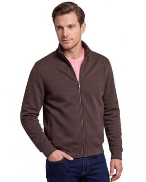 Katoenen vest bruin effen Baileys normale fit