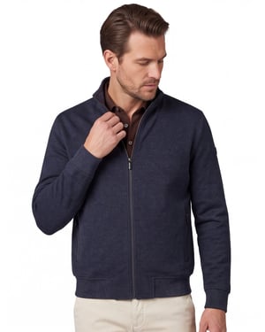 Baileys katoenen vest navy normale fit effen